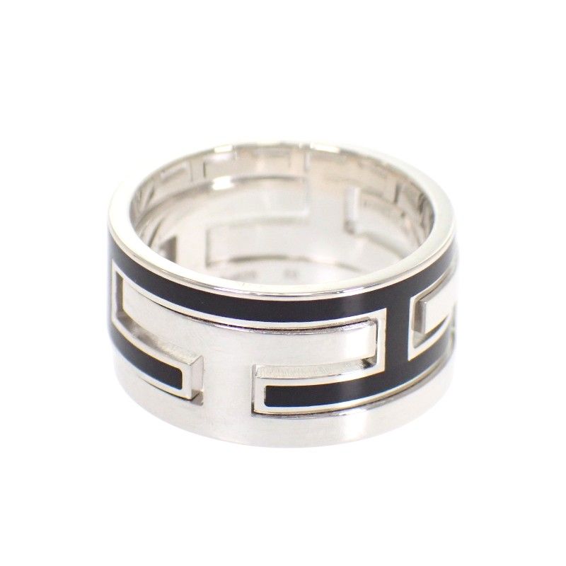 Hermes Move Ash Ring 925 Sterling Silver Black 53 AB — view 3