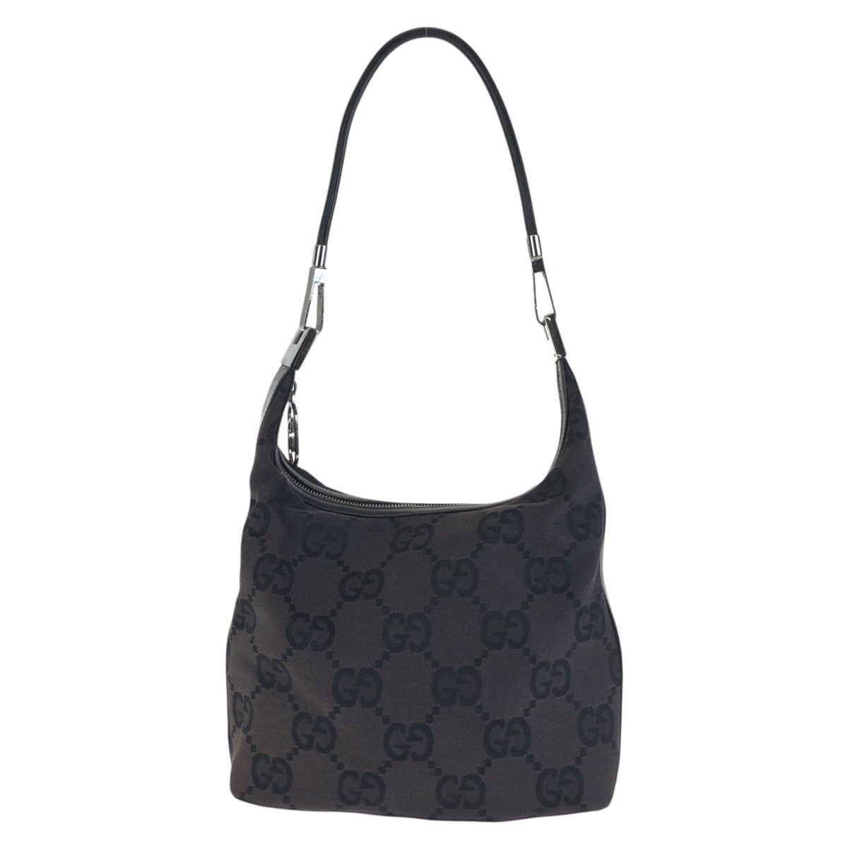 Gucci Bo Big GG Black Silver Canvas Shoulder
