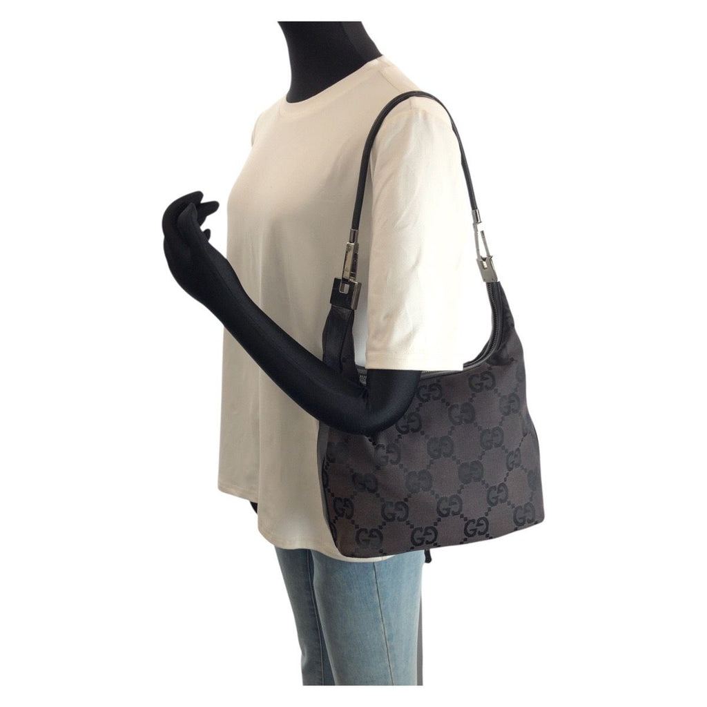 Gucci Bo Big GG Black Silver Canvas Shoulder — view 7
