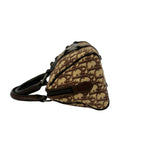 Dior Trotter Pattern CD Logo Canvas Leather Mini Boston Bag Brown — view 5