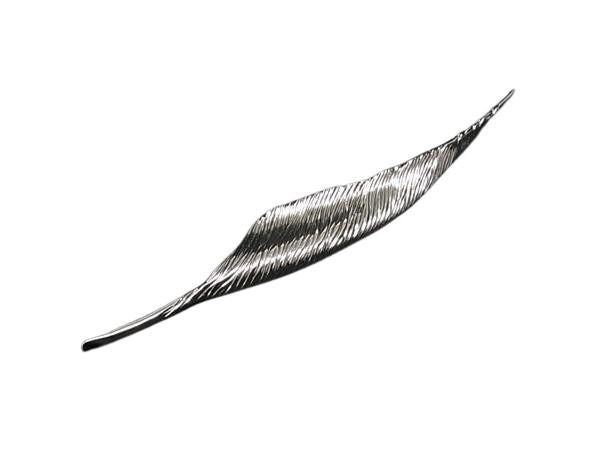 Dior Brooch Feather Motif Silver Metal Vintage