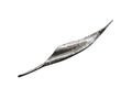 Dior Brooch Feather Motif Silver Metal Vintage