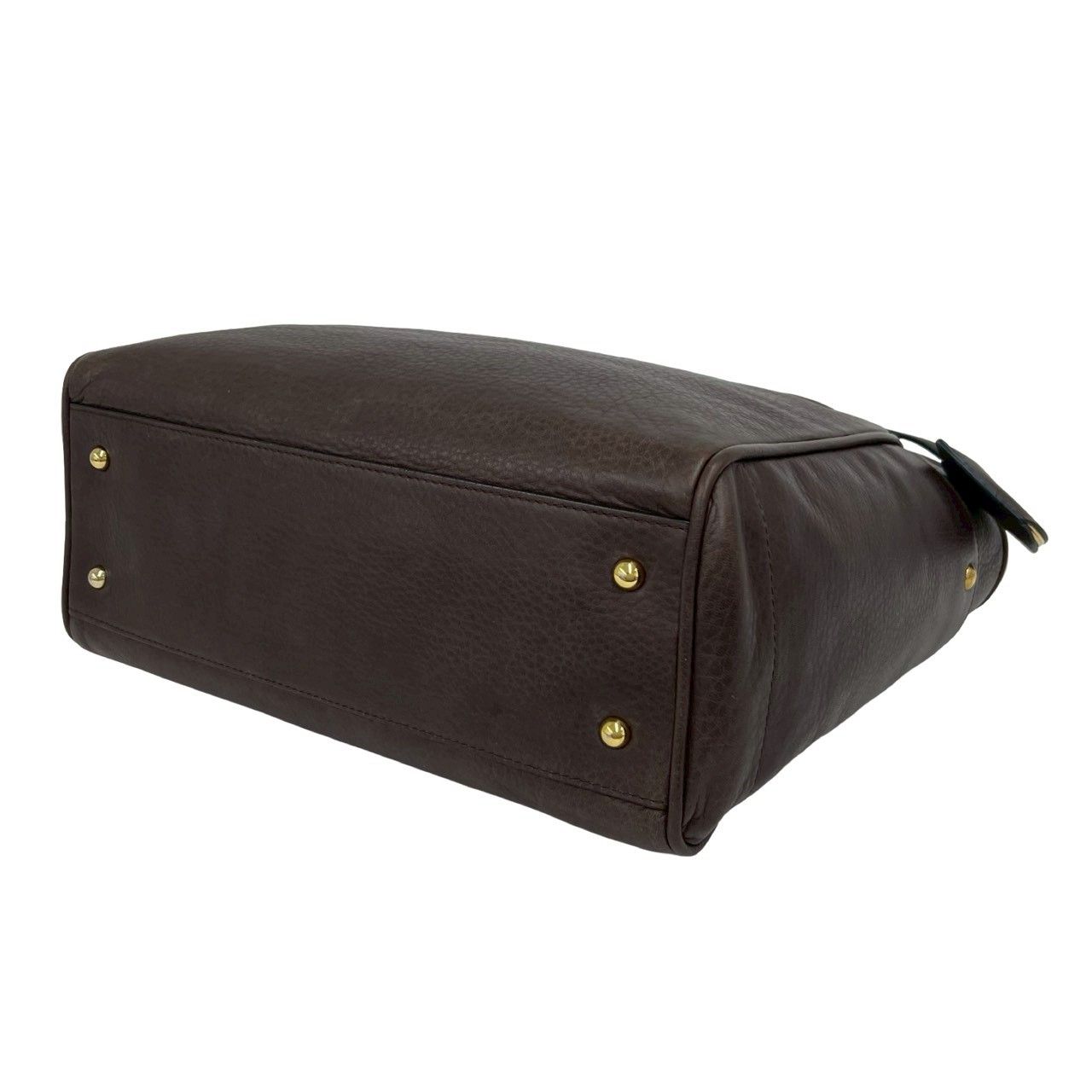 Loewe Heritage Log Leather Tote Shoulder Bag Brown — view 8