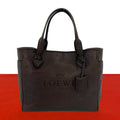 Loewe Heritage Log Leather Tote Shoulder Bag Brown