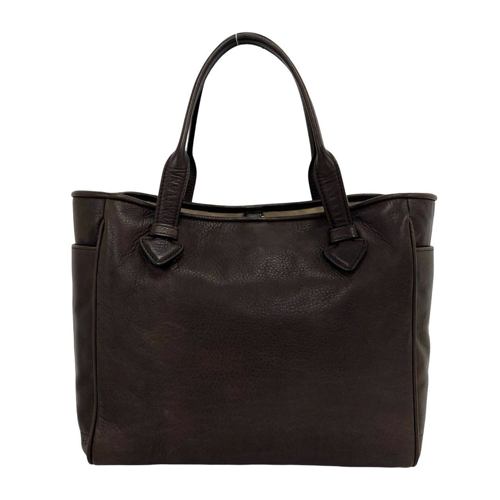 Loewe Heritage Log Leather Tote Shoulder Bag Brown — view 3