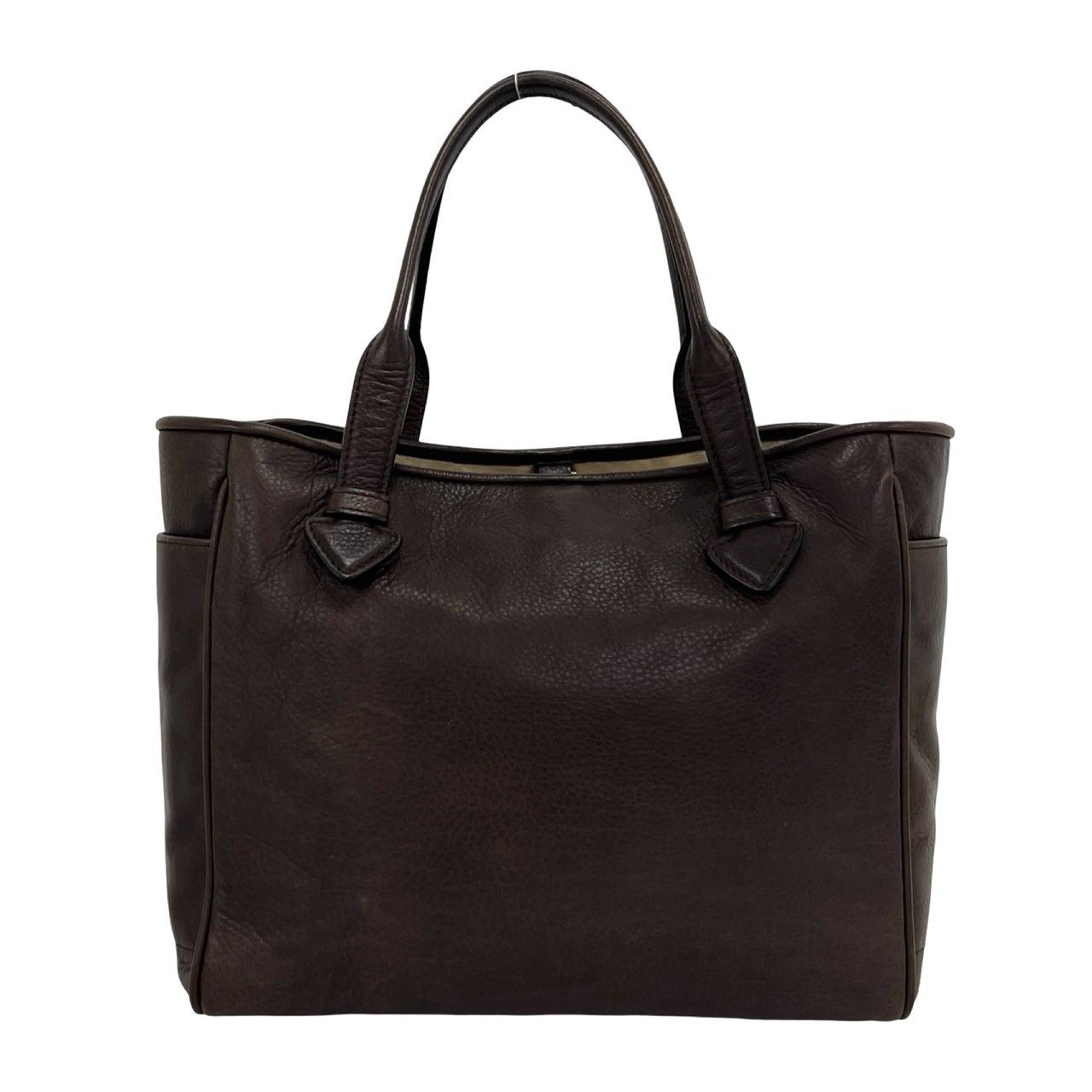 Loewe Heritage Log Leather Tote Shoulder Bag Brown — view 3