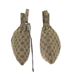 Gucci Drawstring Beige Brown Silver GG Canvas Leather 004 Pouch Case — view 7