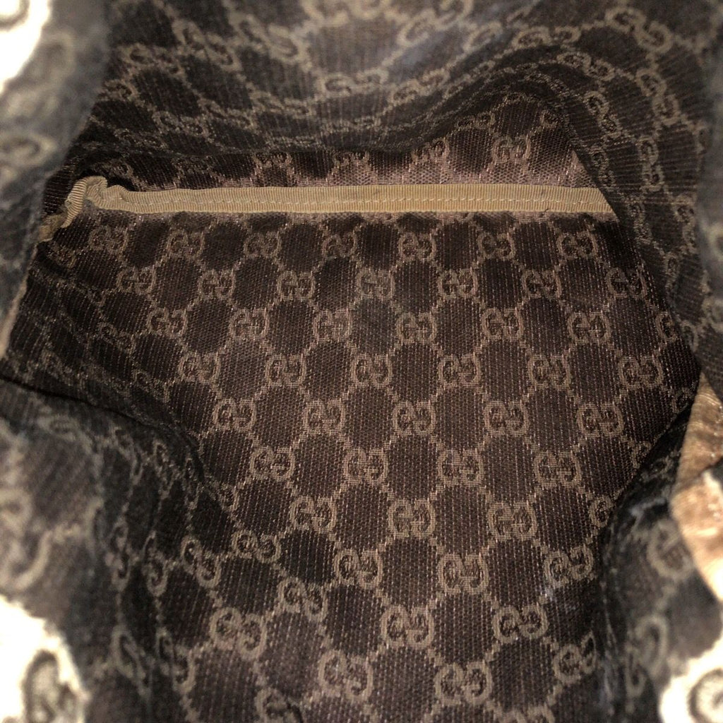 Gucci Drawstring Beige Brown Silver GG Canvas Leather 004 Pouch Case — view 8