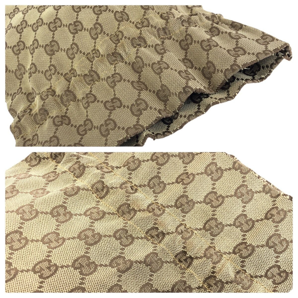 Gucci Drawstring Beige Brown Silver GG Canvas Leather 004 Pouch Case — view 6
