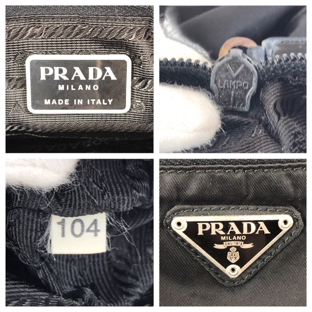Prada Tessuto Black Silver Nylon Tote Shoulder — view 4