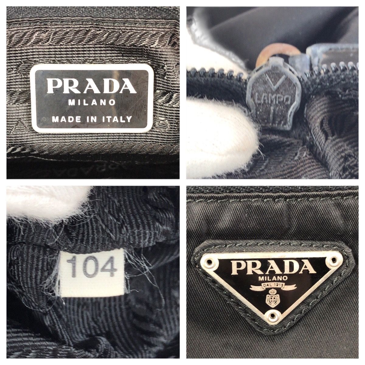 Prada Tessuto Black Silver Nylon Tote Shoulder — view 4