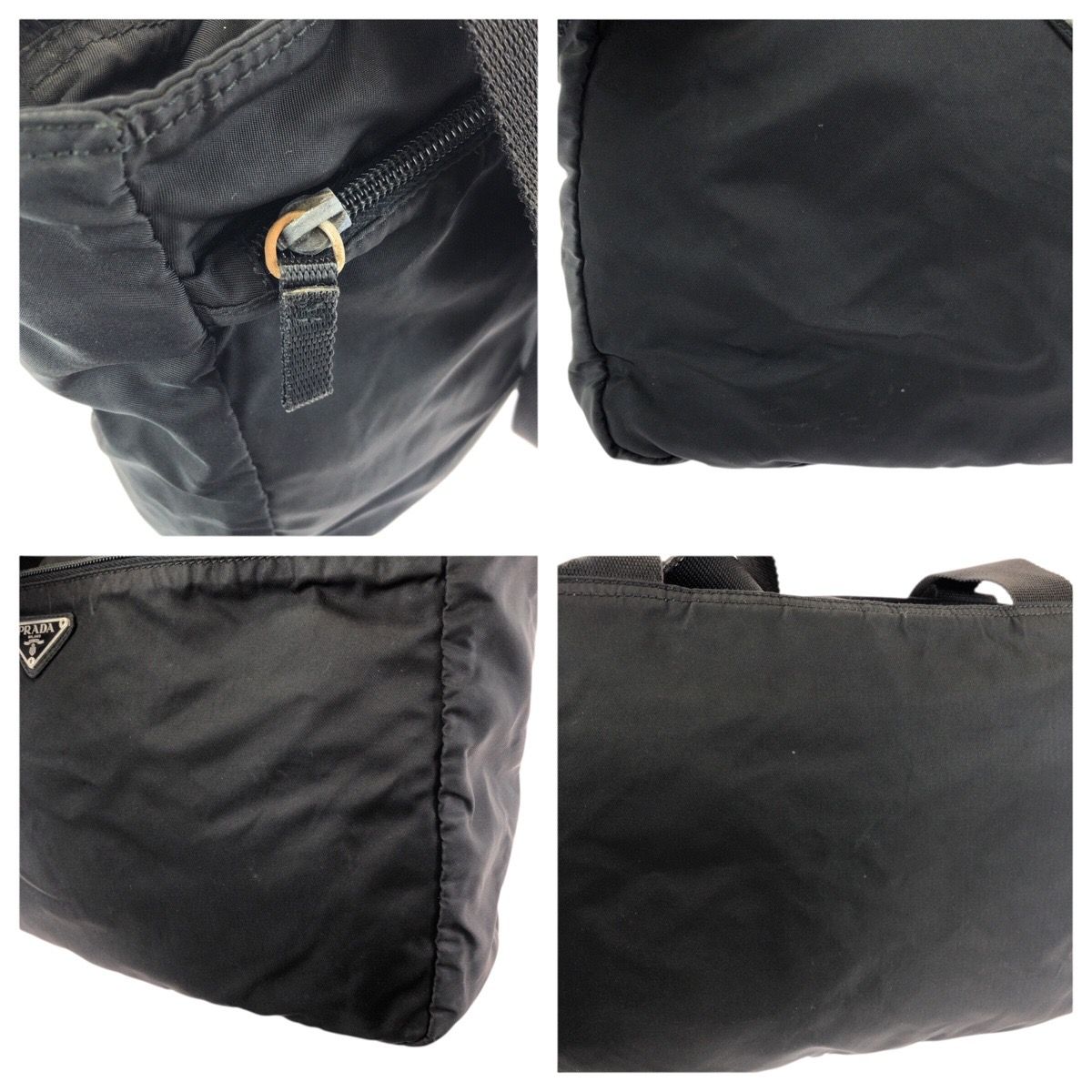Prada Tessuto Black Silver Nylon Tote Shoulder — view 5