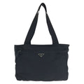 Prada Tessuto Black Silver Nylon Tote Shoulder