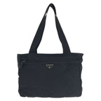 Prada Tessuto Black Silver Nylon Tote Shoulder