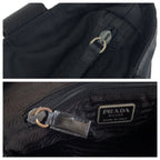 Prada Tessuto Black Silver Nylon Tote Shoulder — view 6