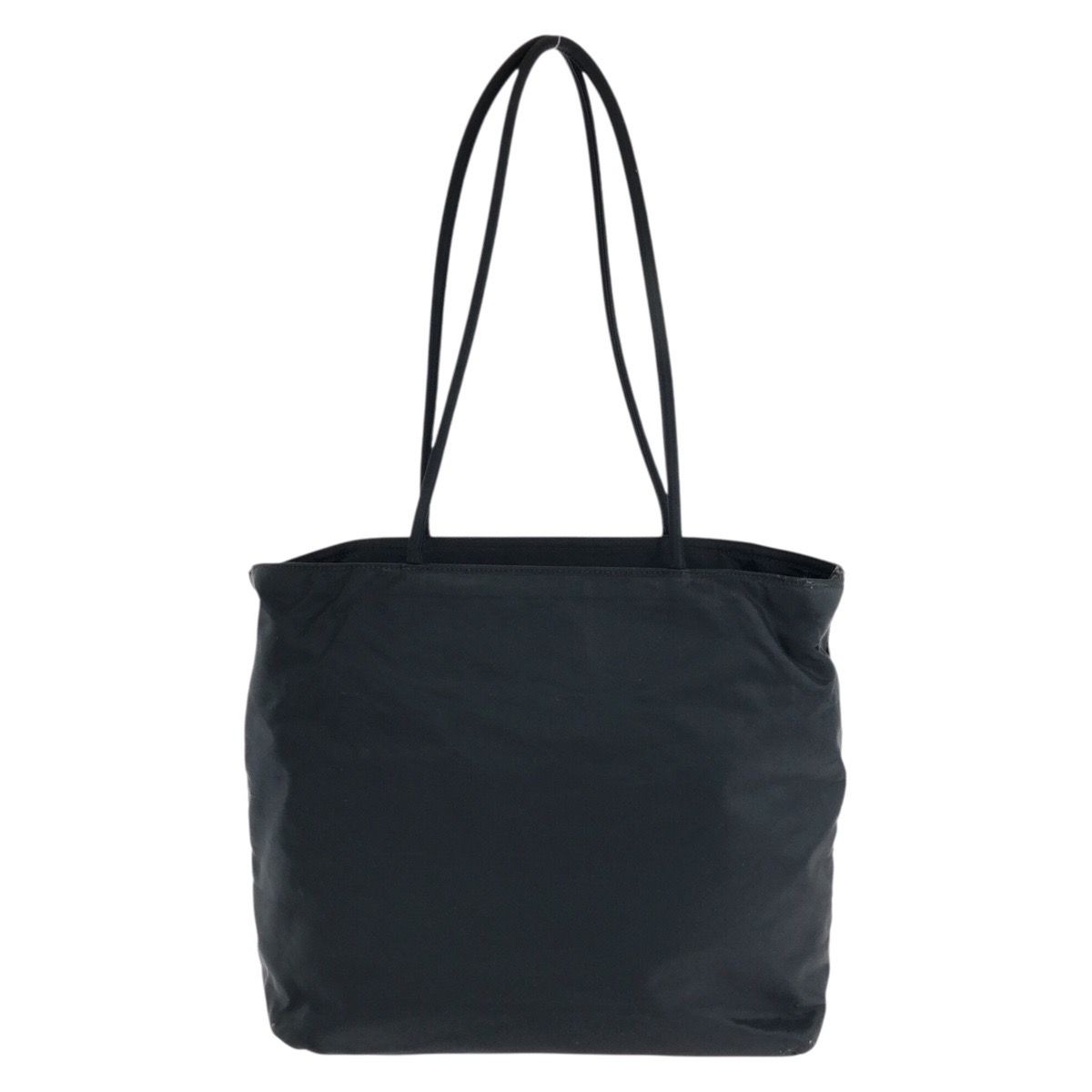 Prada Tessuto Black Silver Nylon Tote Shoulder Bag