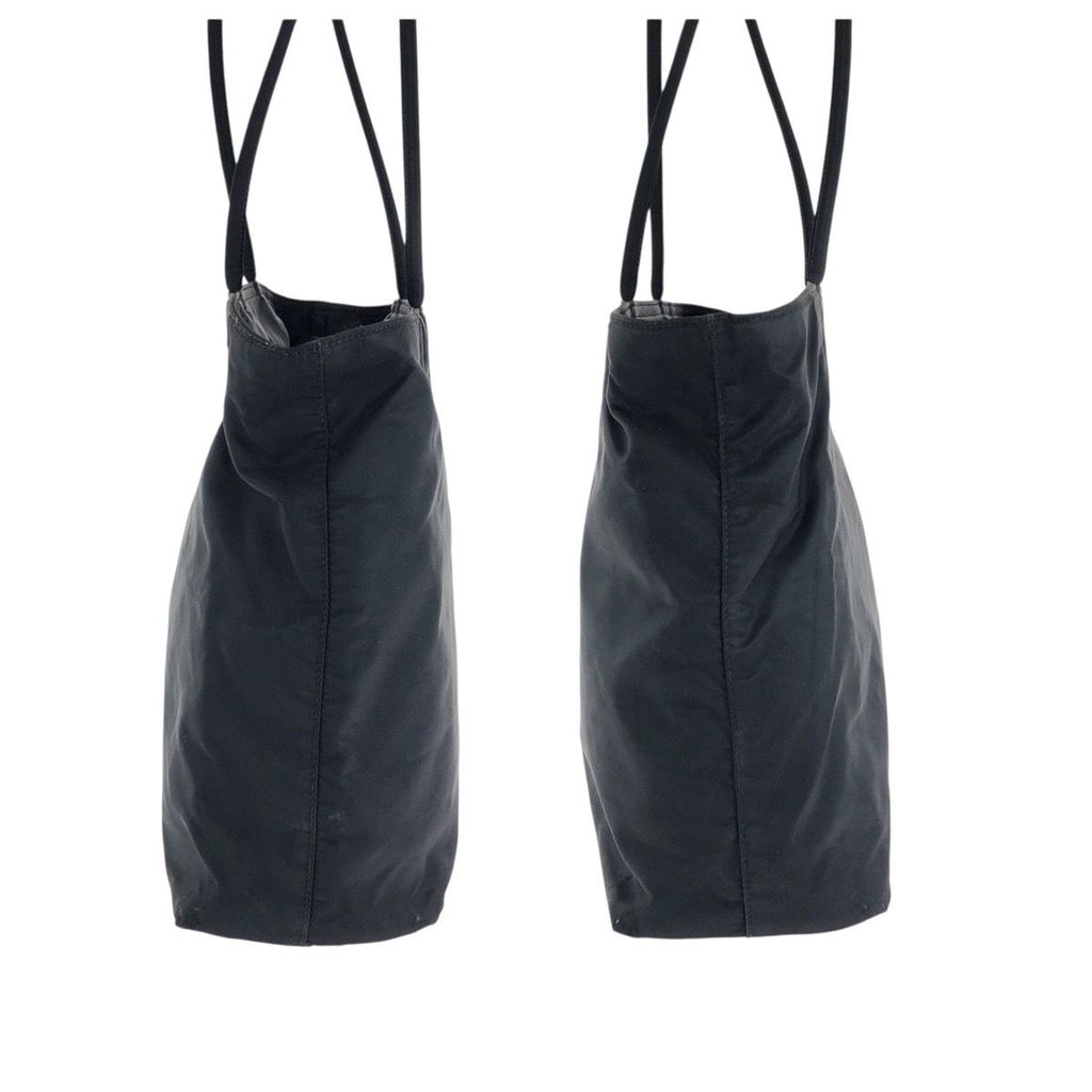 Prada Tessuto Black Silver Nylon Tote Shoulder Bag