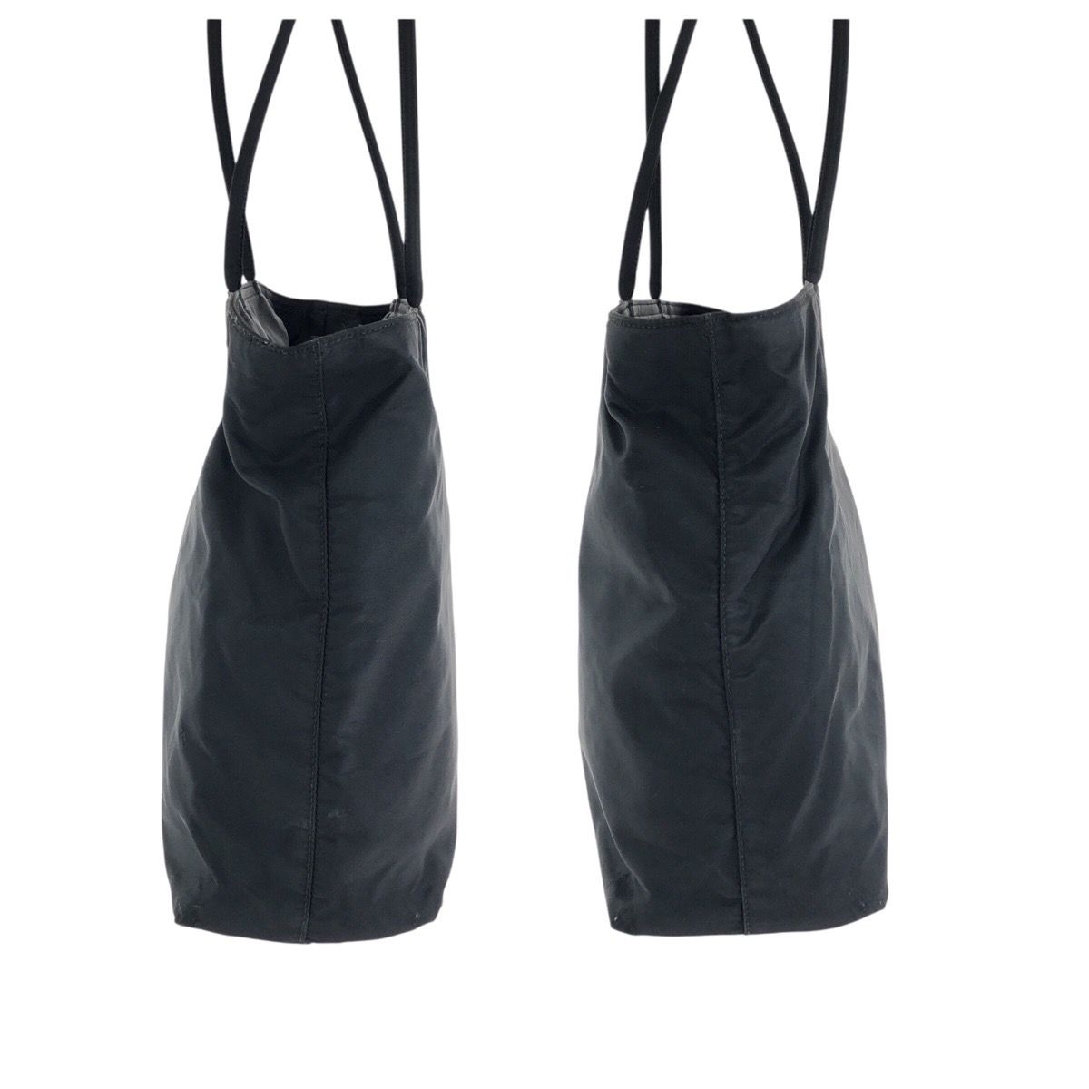 Prada Tessuto Black Silver Nylon Tote Shoulder Bag
