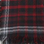 Gucci Large Scarf Shawl Check All Pattern Silk Blend Black Gray — view 2