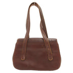 Celine Handbag Tote Shoulder Leather Dark Brown Carriage Logo SD — view 2