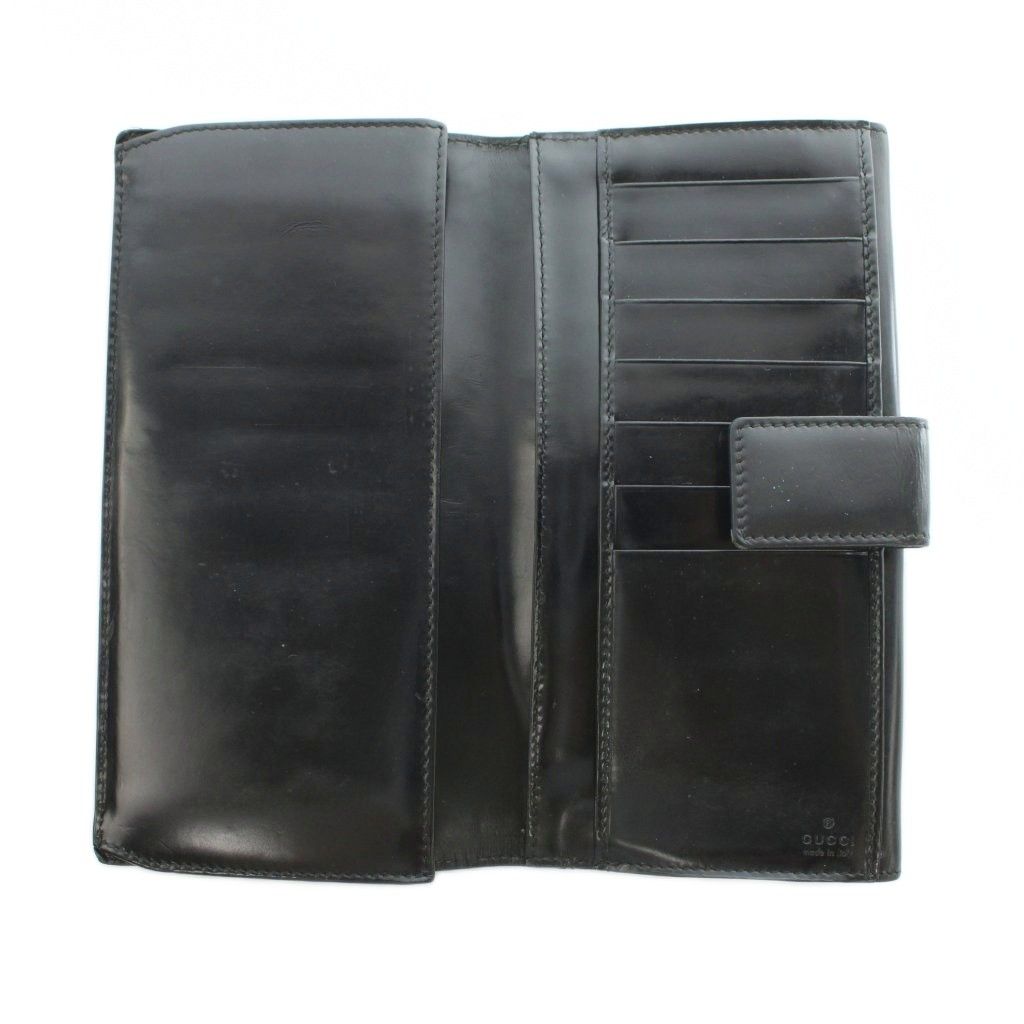 Gucci Wallet Bifold Coin Purse Leather Black — view 5
