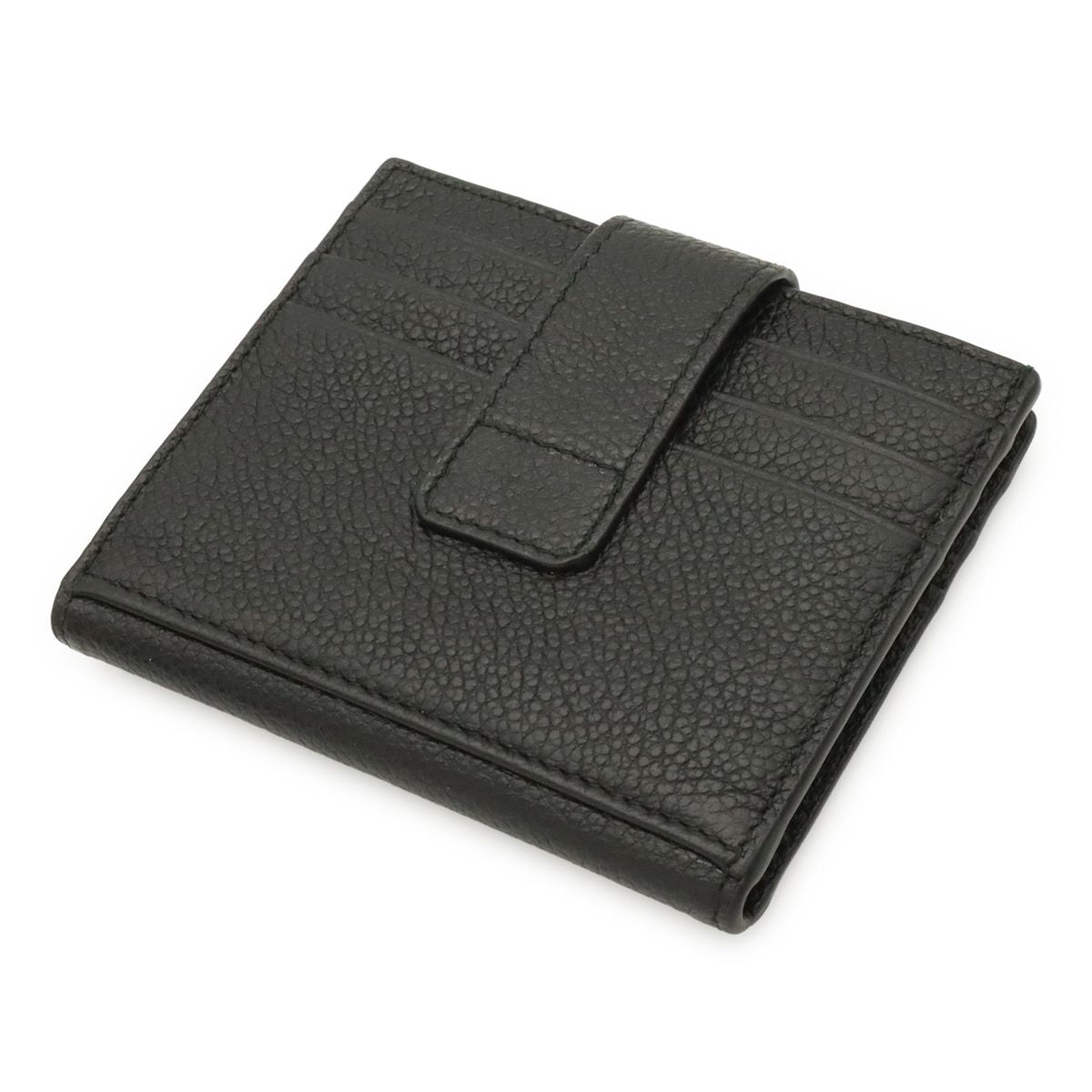 Prada Triangle Logo Card Case Business Holder Leather Nero Black Silver — view 2