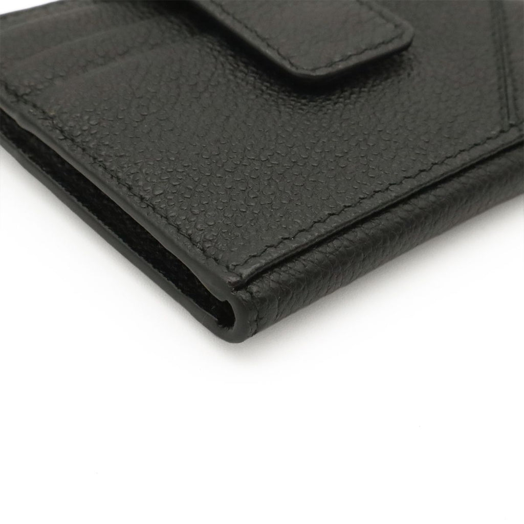Prada Triangle Logo Card Case Business Holder Leather Nero Black Silver — view 3