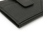 Prada Triangle Logo Card Case Business Holder Leather Nero Black Silver — view 3