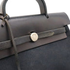 Hermes Herbag a Dos PM Backpack 2-Way Handbag Toile Officier Leather Black — view 8