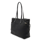 Prada Tote Shoulder Bag Nylon Leather Nero Black Gold — view 2