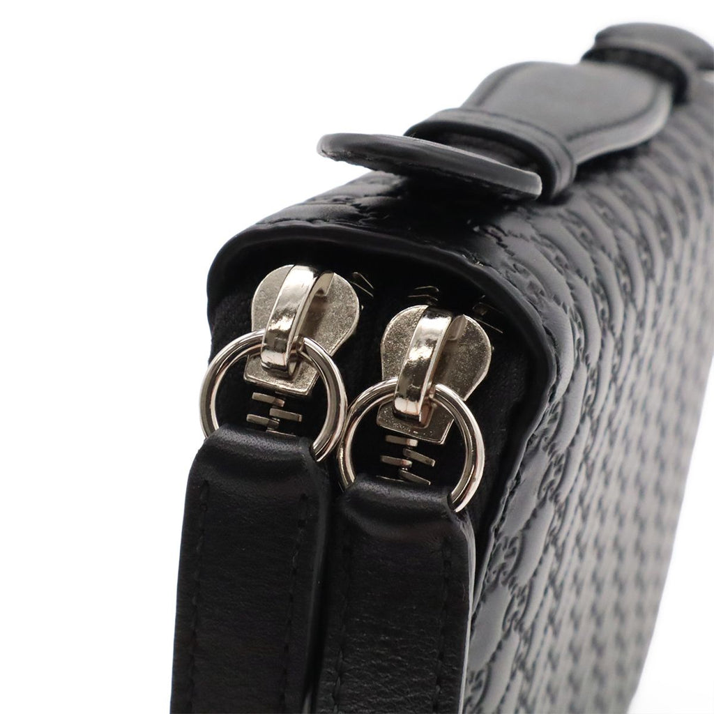 Gucci Micro Guccissima Travel Case Clutch Organizer Wallet Leather Black — view 4