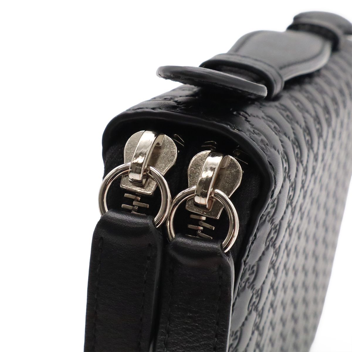 Gucci Micro Guccissima Travel Case Clutch Organizer Wallet Leather Black — view 4