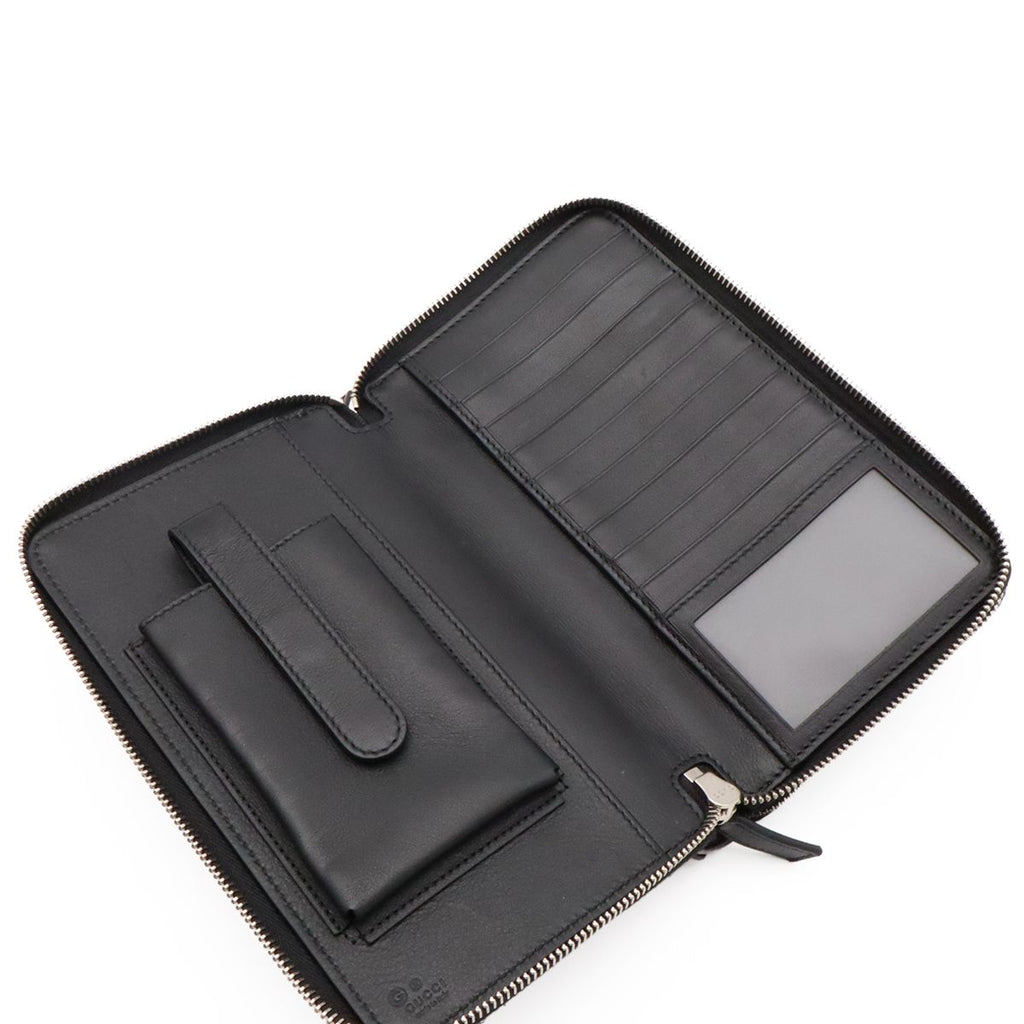 Gucci Micro Guccissima Travel Case Clutch Organizer Wallet Leather Black — view 6
