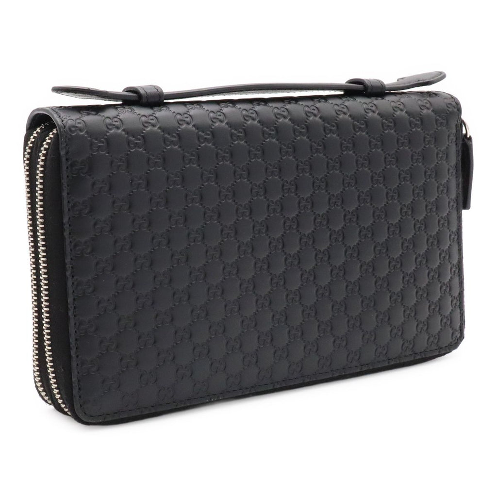 Gucci Micro Guccissima Travel Case Clutch Organizer Wallet Leather Black — view 2