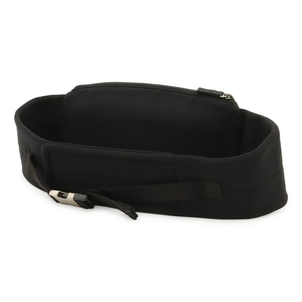 Prada Sports Belt Bag Waist Pouch Neoprene Mesh Black Silver — view 2