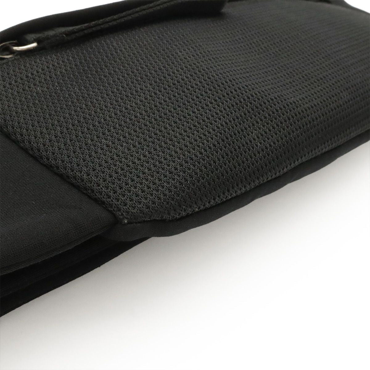 Prada Sports Belt Bag Waist Pouch Neoprene Mesh Black Silver — view 3