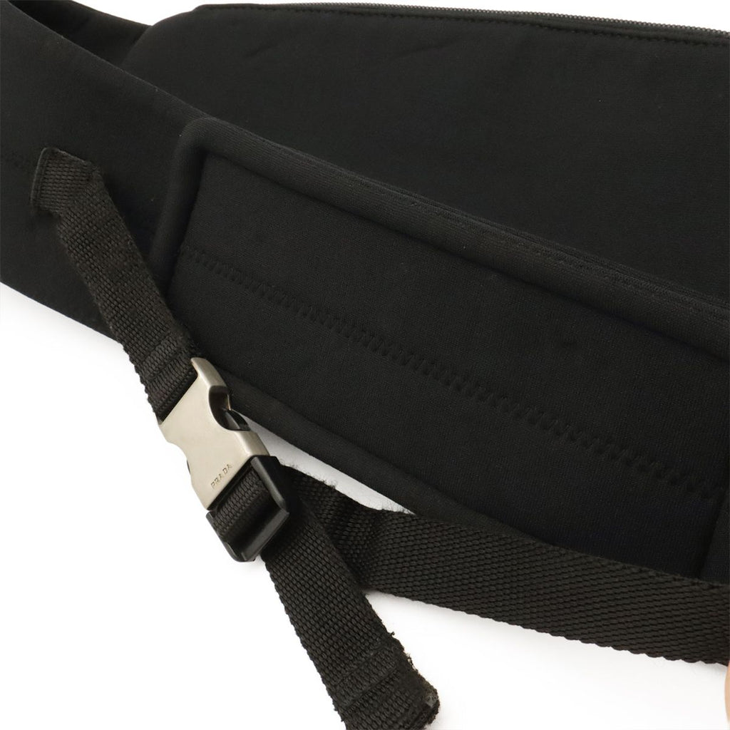 Prada Sports Belt Bag Waist Pouch Neoprene Mesh Black Silver — view 6
