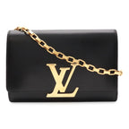 Louis Vuitton Pochette GM Shoulder Bag Chain Calf Leather Noir Black
