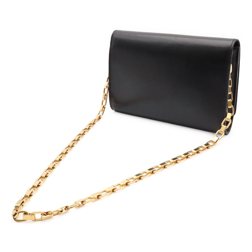 Louis Vuitton Pochette GM Shoulder Bag Chain Calf Leather Noir Black — view 2
