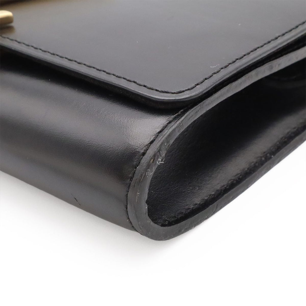 Louis Vuitton Pochette GM Shoulder Bag Chain Calf Leather Noir Black — view 3