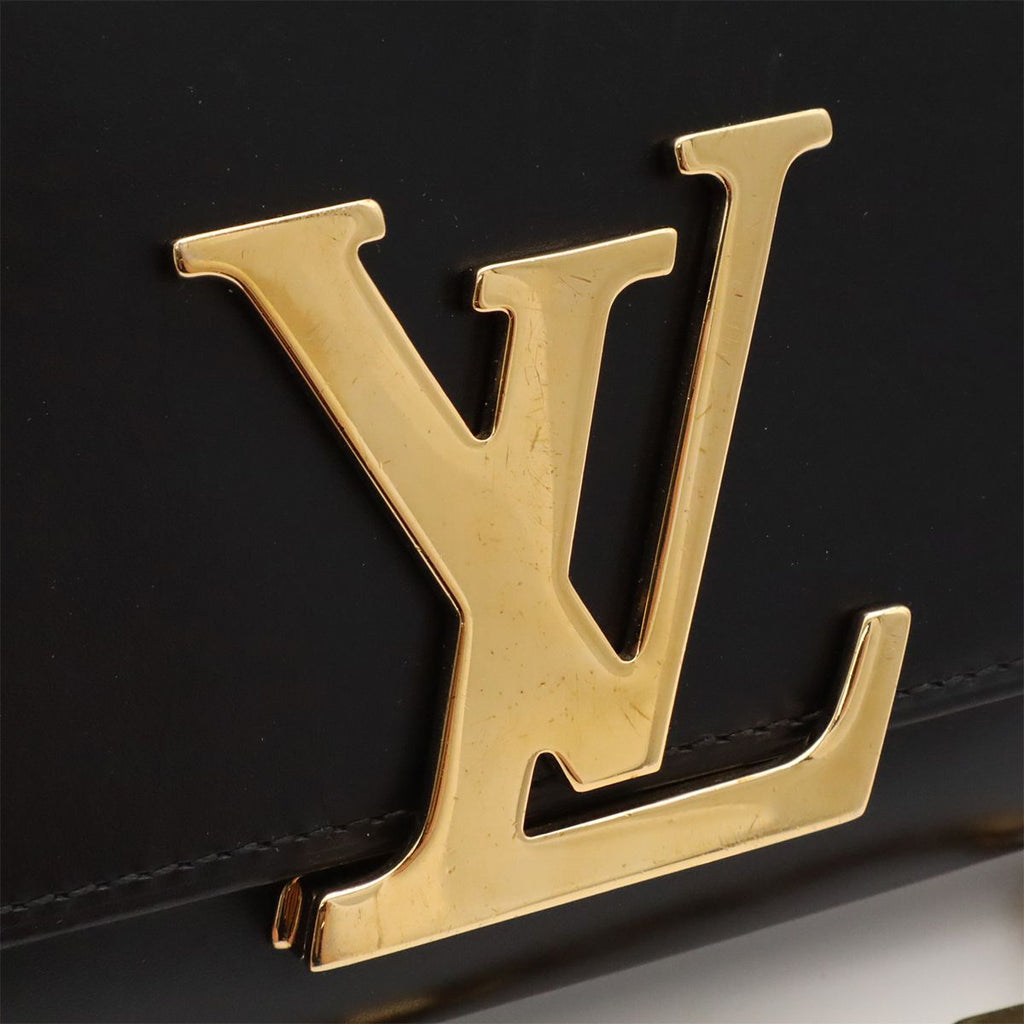 Louis Vuitton Pochette GM Shoulder Bag Chain Calf Leather Noir Black — view 4