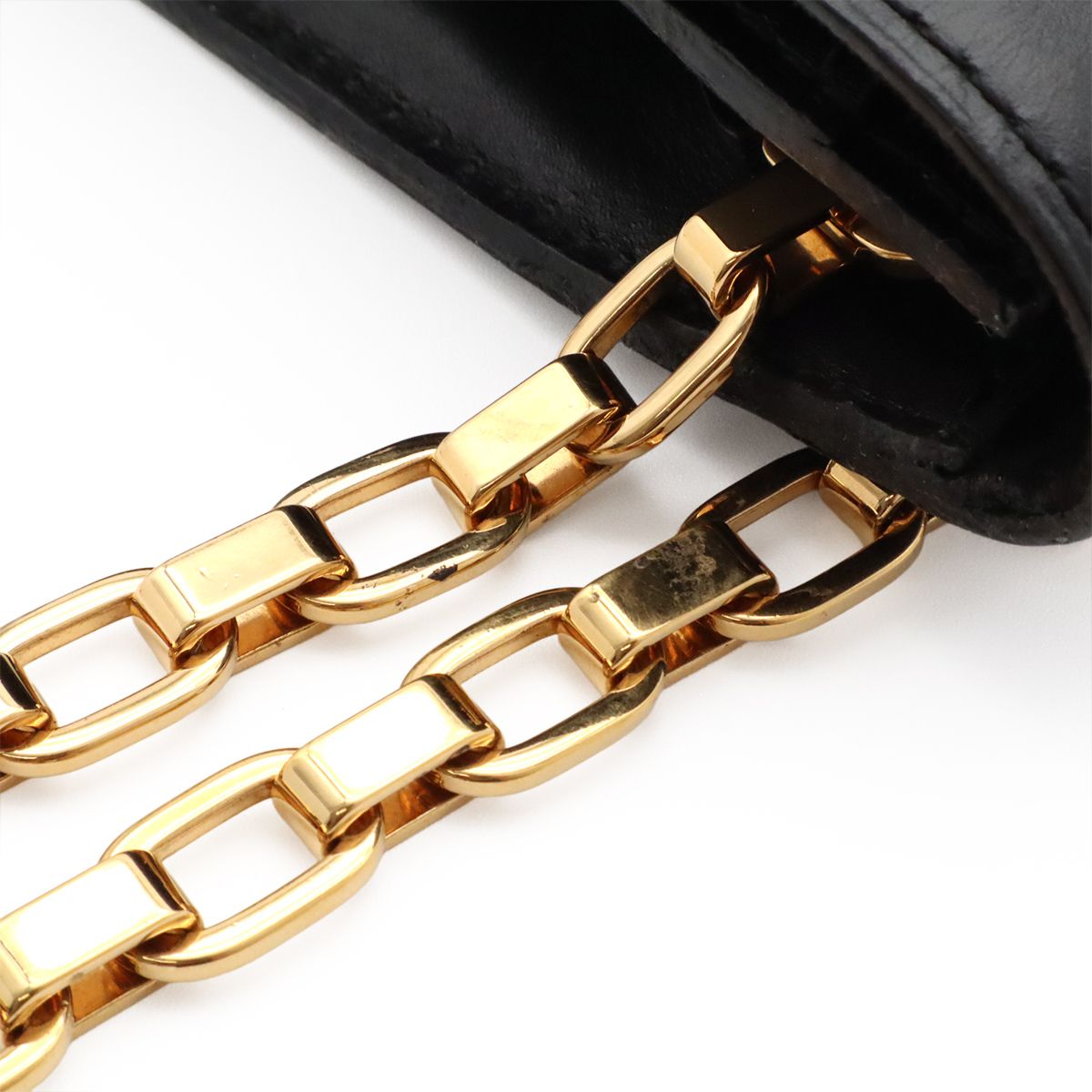 Louis Vuitton Pochette GM Shoulder Bag Chain Calf Leather Noir Black — view 6