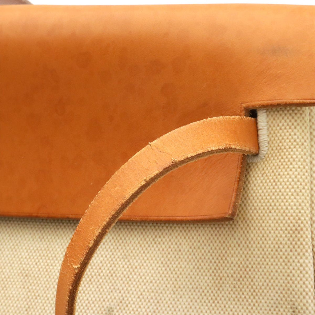 Hermes Herbag TGM 2-Way Shoulder Bag Toile Officier Leather Natural Brown — view 5