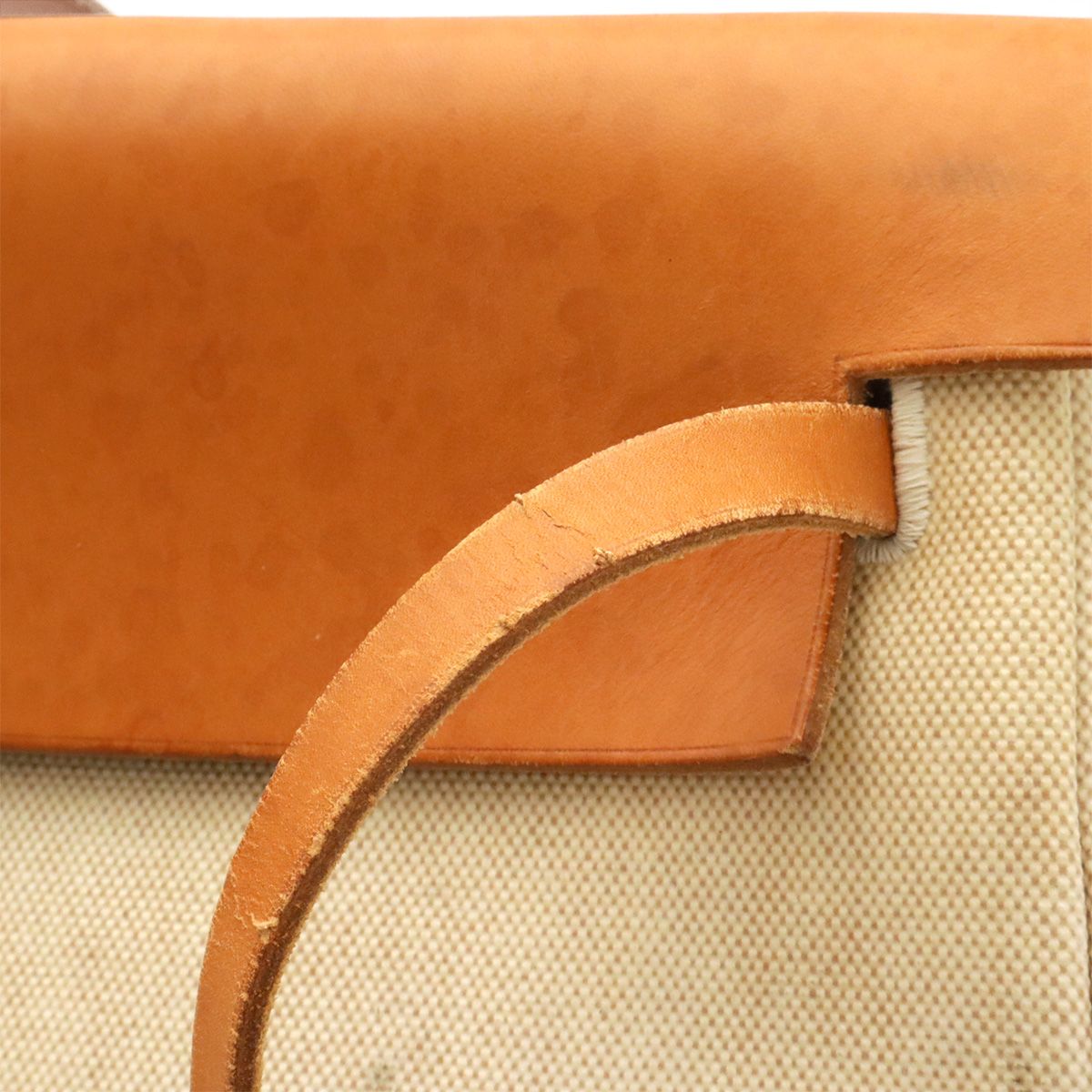 Hermes Herbag TGM 2-Way Shoulder Bag Toile Officier Leather Natural Brown — view 5