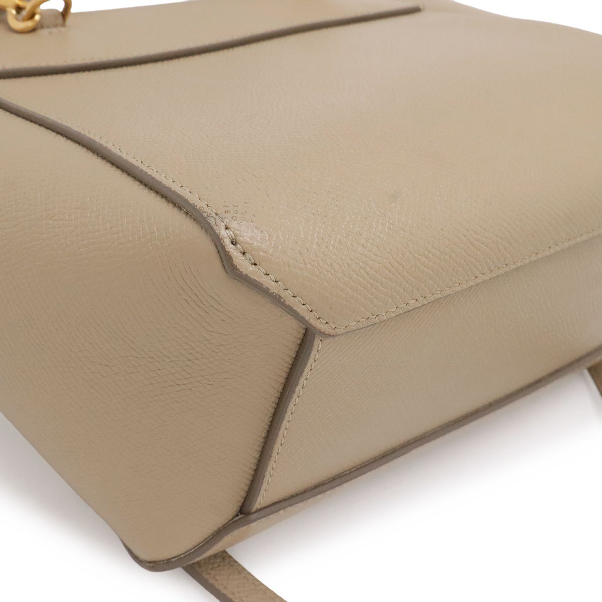 Celine Handbag Nano 2-Way Crossbody Leather Sand Beige Gold — view 3