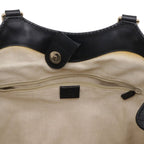 Gucci GG Canvas Tote Bag Leather Black Gold Charm Included — view 7