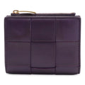 Bottega Veneta Cassette Maxi Intrecciato Bifold Wallet Leather Purple
