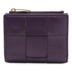 Bottega Veneta Cassette Maxi Intrecciato Bifold Wallet Leather Purple