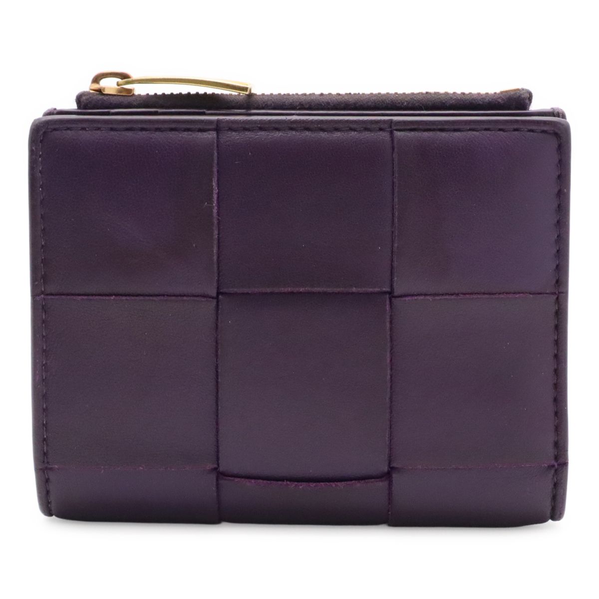 Bottega Veneta Cassette Maxi Intrecciato Bifold Wallet Leather Purple