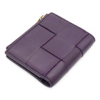 Bottega Veneta Cassette Maxi Intrecciato Bifold Wallet Leather Purple — view 2